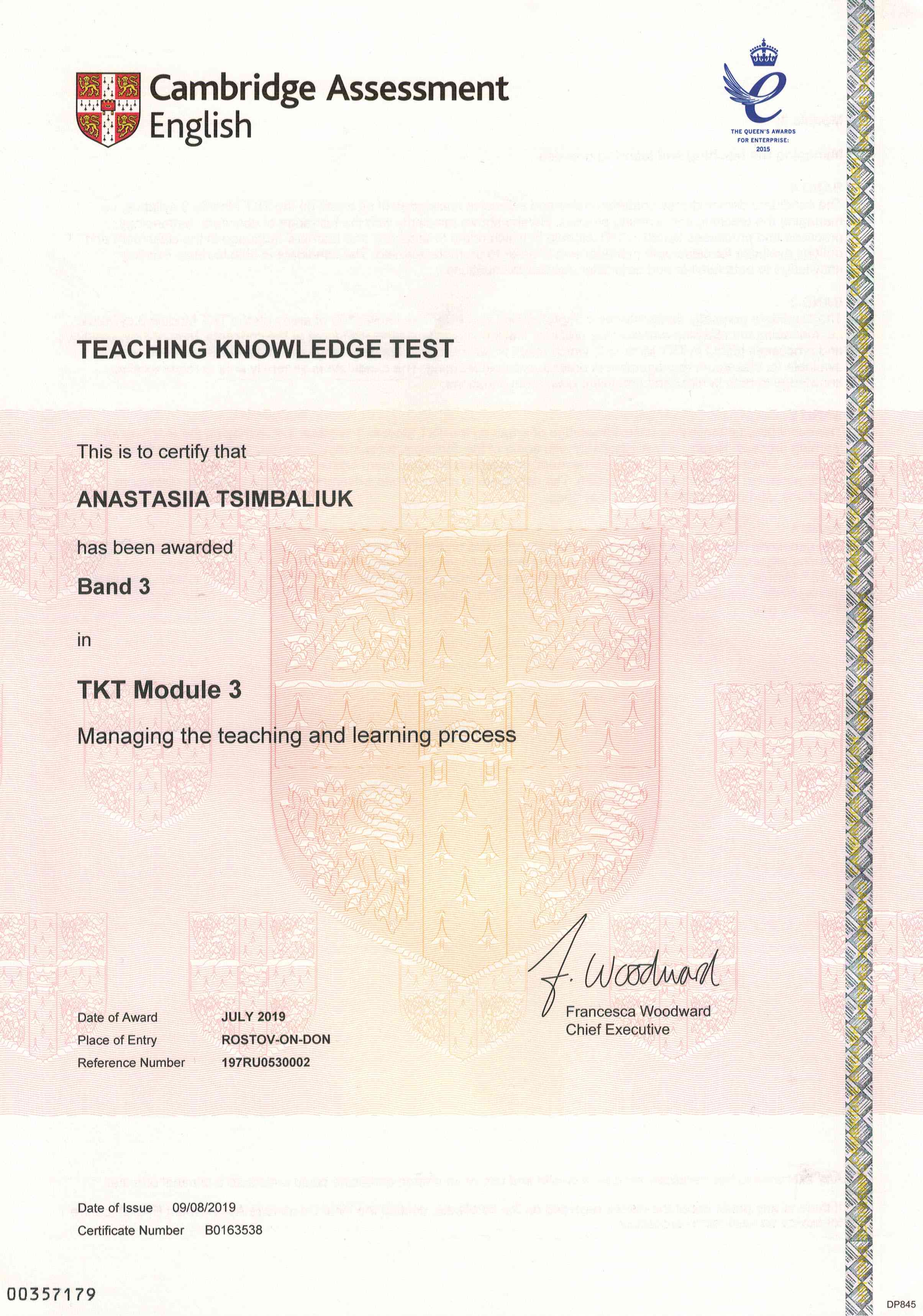 The Teaching Knowledge Test (module 3)